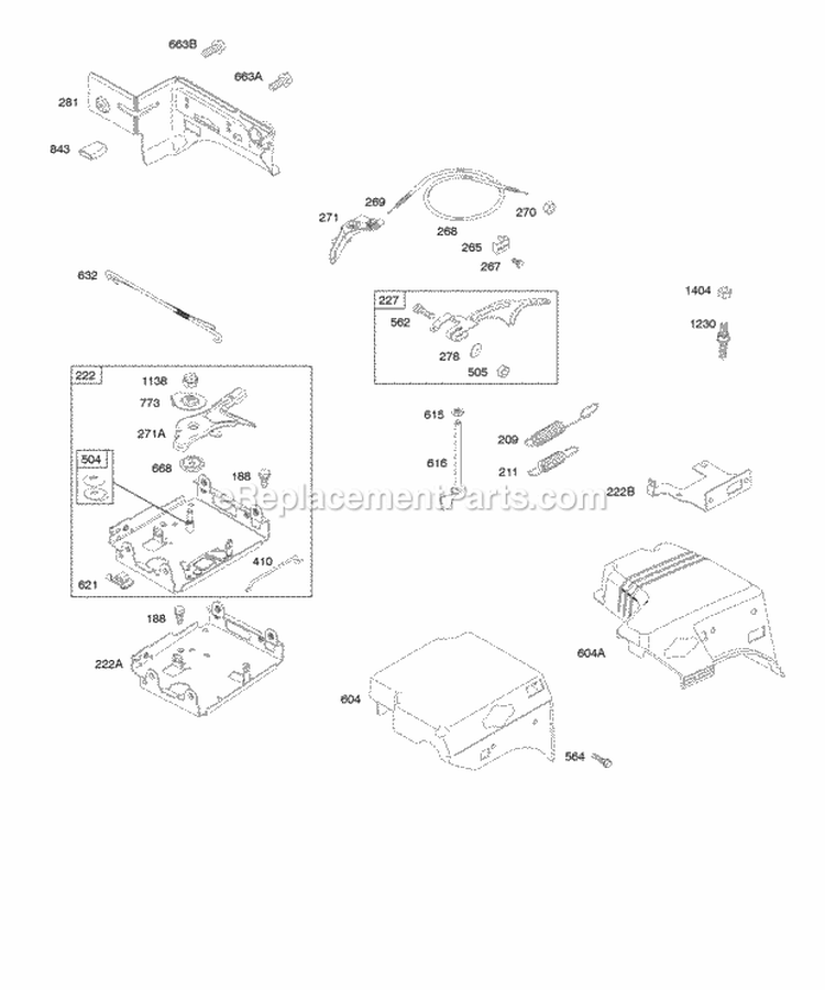 Controls Governor Spring Diagram and Parts List for 201412-0116-E1  Briggs and Stratton Engine